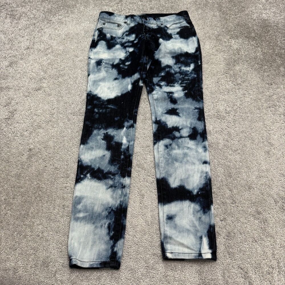 Bebe Carmen Skinny Jeans Womens 26 Bleach Tie Dye Cloud Wash Casual Stretch